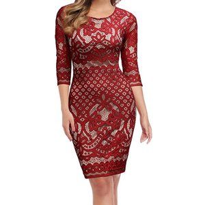 Red Lace Cocktail Dress